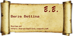 Berze Bettina névjegykártya